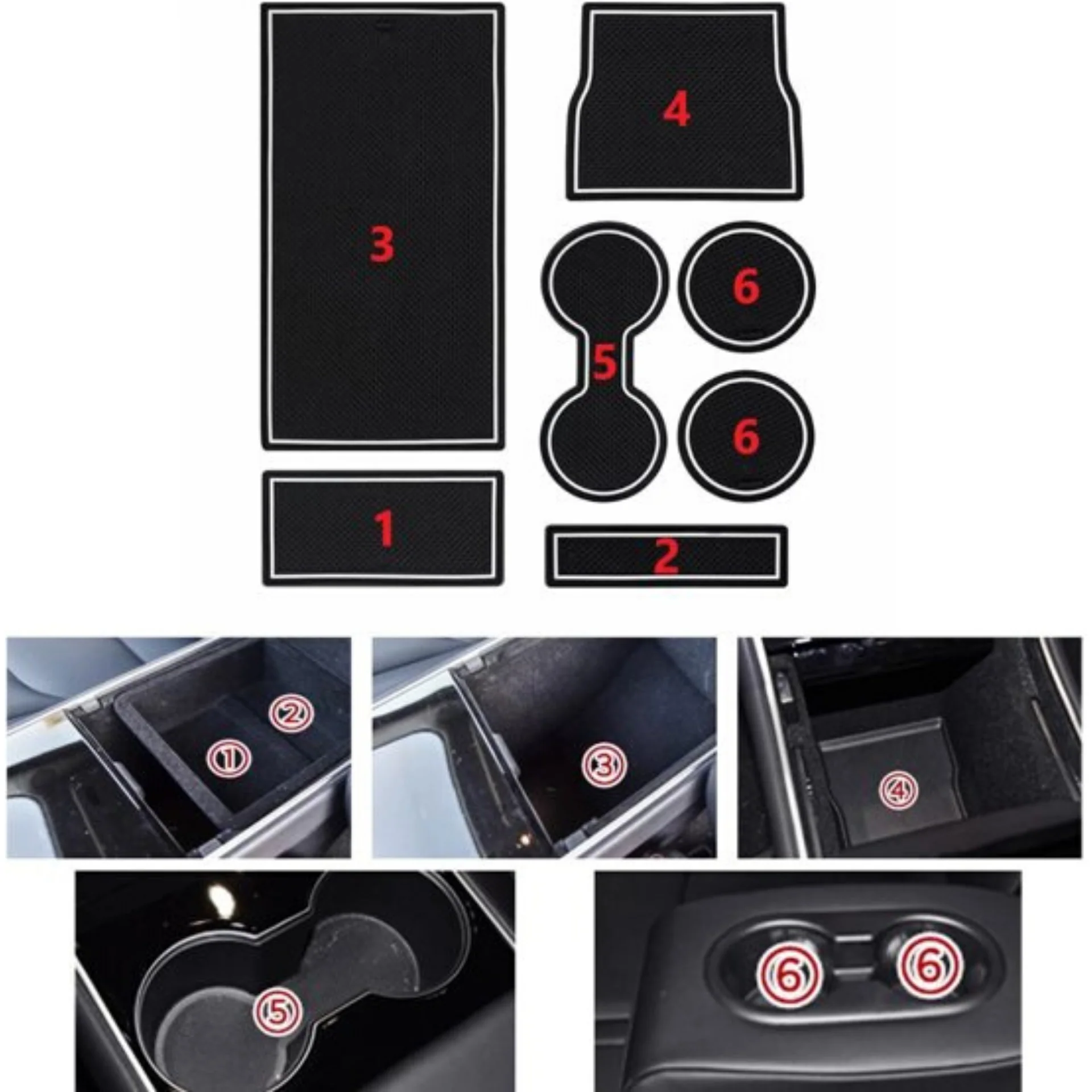 Tesla Model 3 Middenconsole Organizer Antislipmatjes 2019 – 04.2021 - Image 3