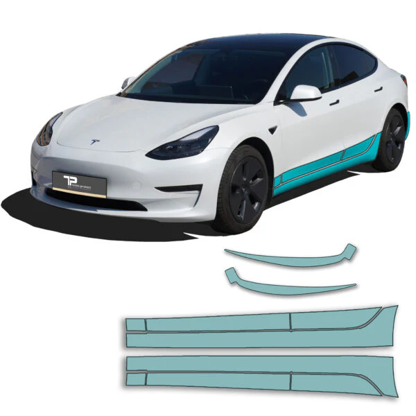 Tesla Model 3 PPF Sideskirts - Beschermende Folie Set