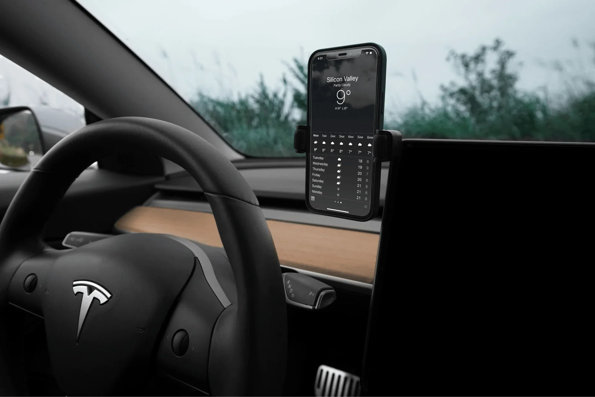 Tesla Model Y Telefoonhouder Android Draadloos Opladen - Image 3